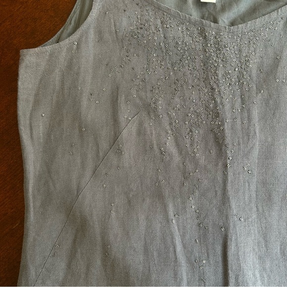 Eileen Fisher | Irish Linen Sequin Mini Dress - Picture 5 of 9